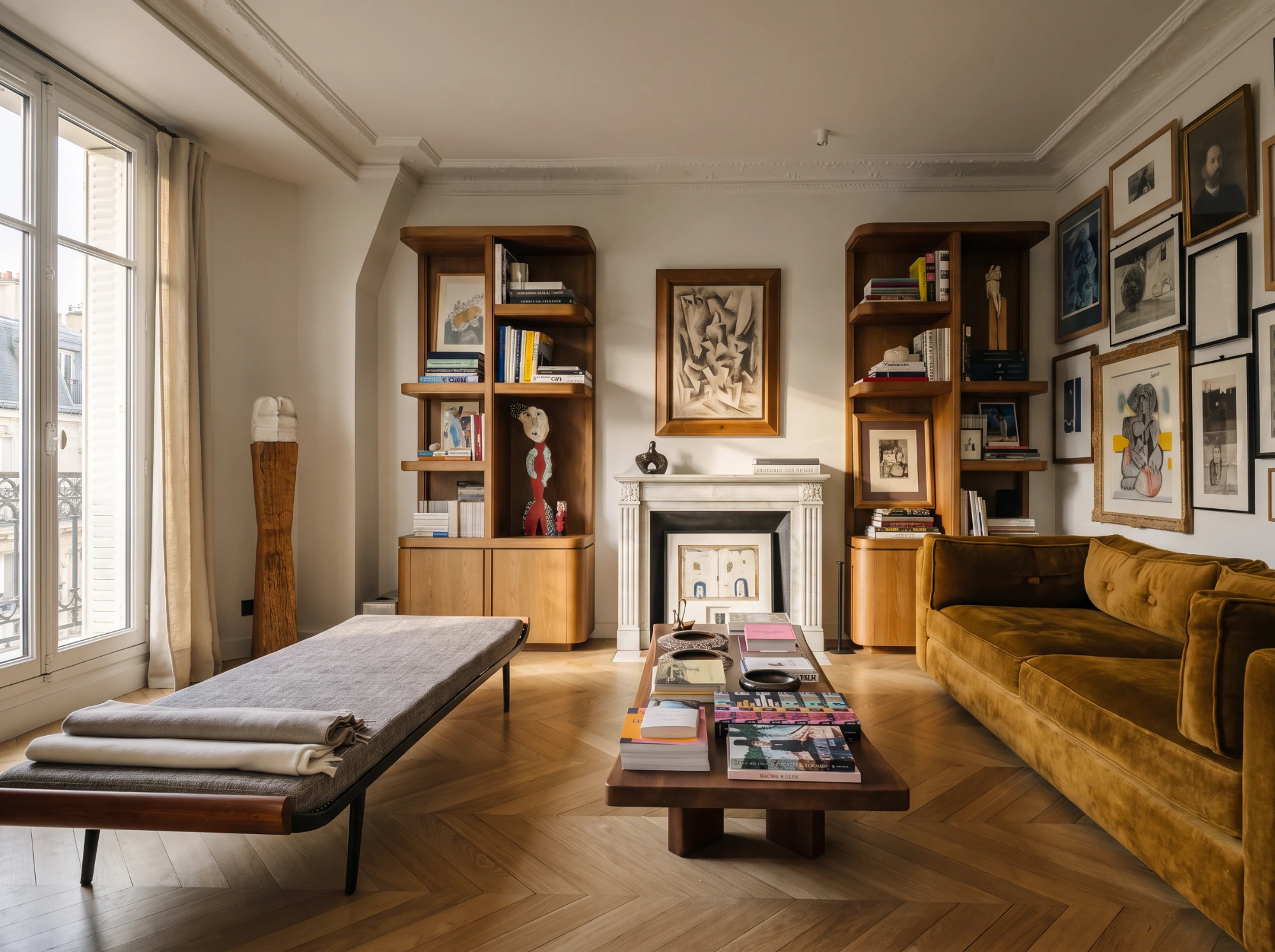 Bazin, salon et cheminée